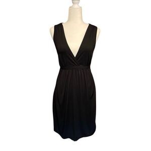 Love Rocks deep V sleeveless black knit dress - XL